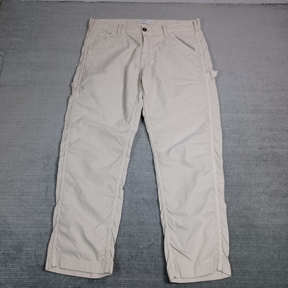 President's Pants‎ Mens 34x28 Beige Trouser Labor P's Fine Canvas Italian Fabric
